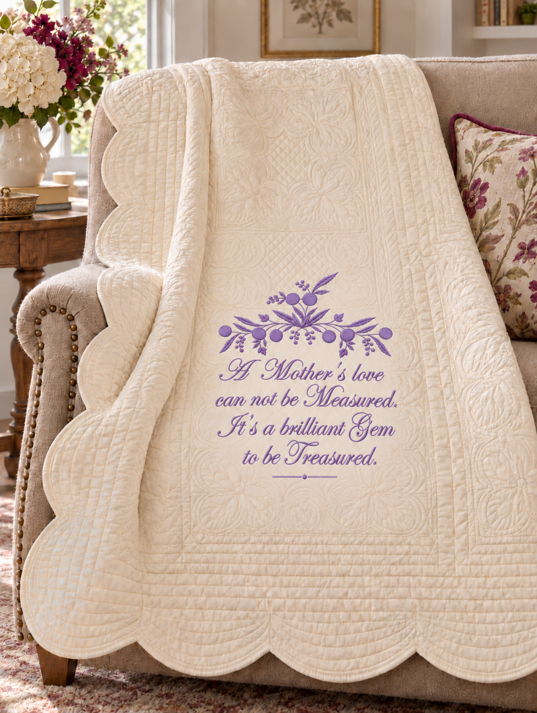 A Mother’s Love Treasured Gem Personalized Throw