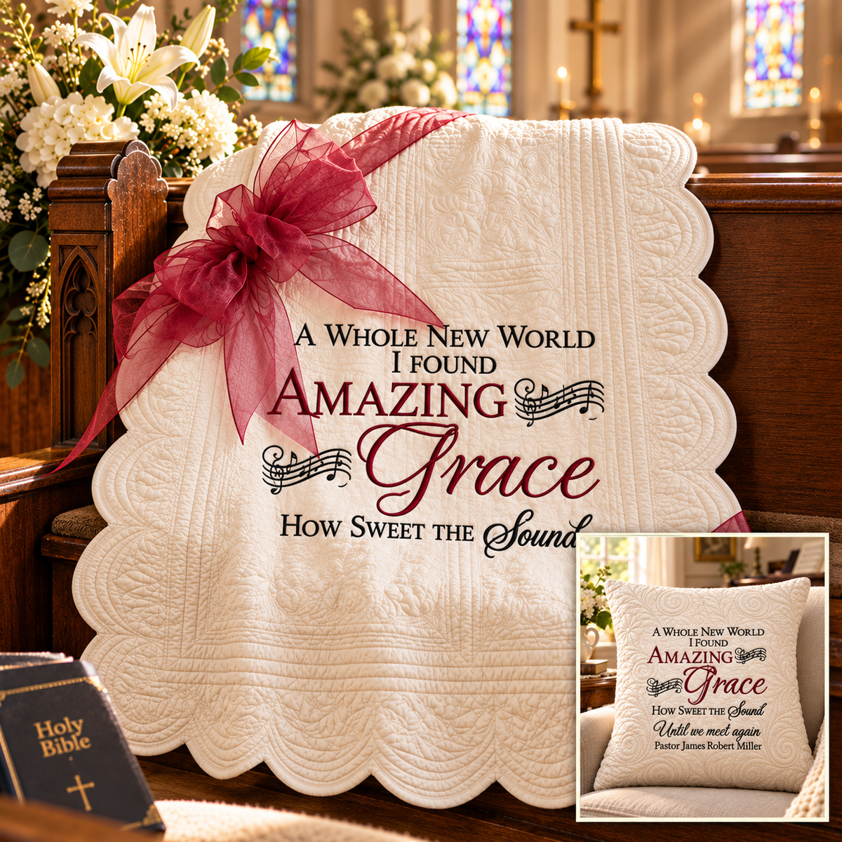 Amazing Grace Personalized Sympathy Throw