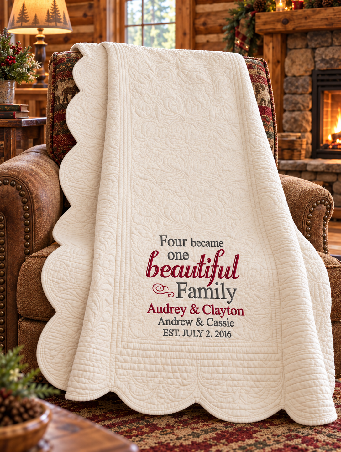 One Beautiful Family — Personalized Blended Family Quilted Throw