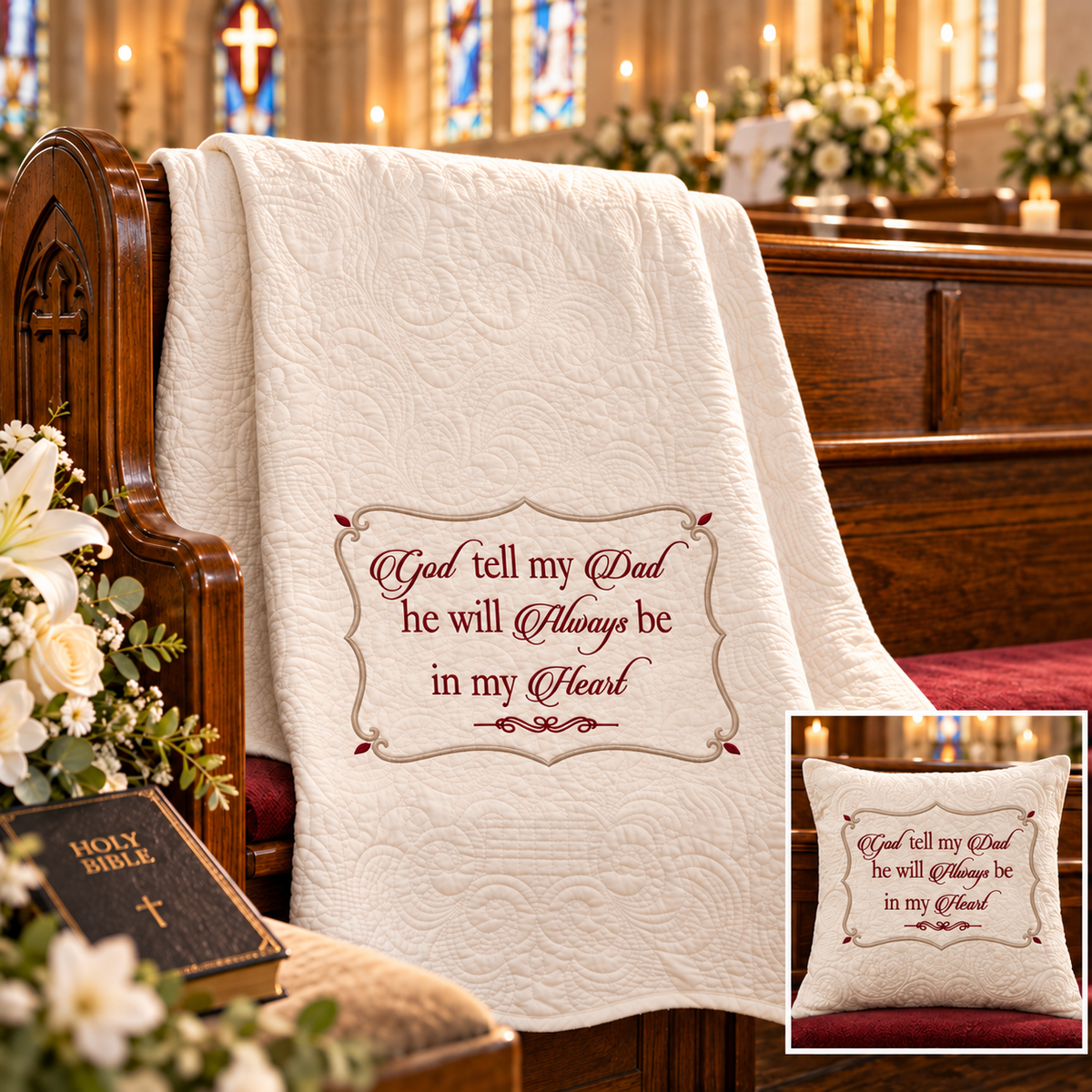 God Tell My Dad Sympathy Quilted Throw