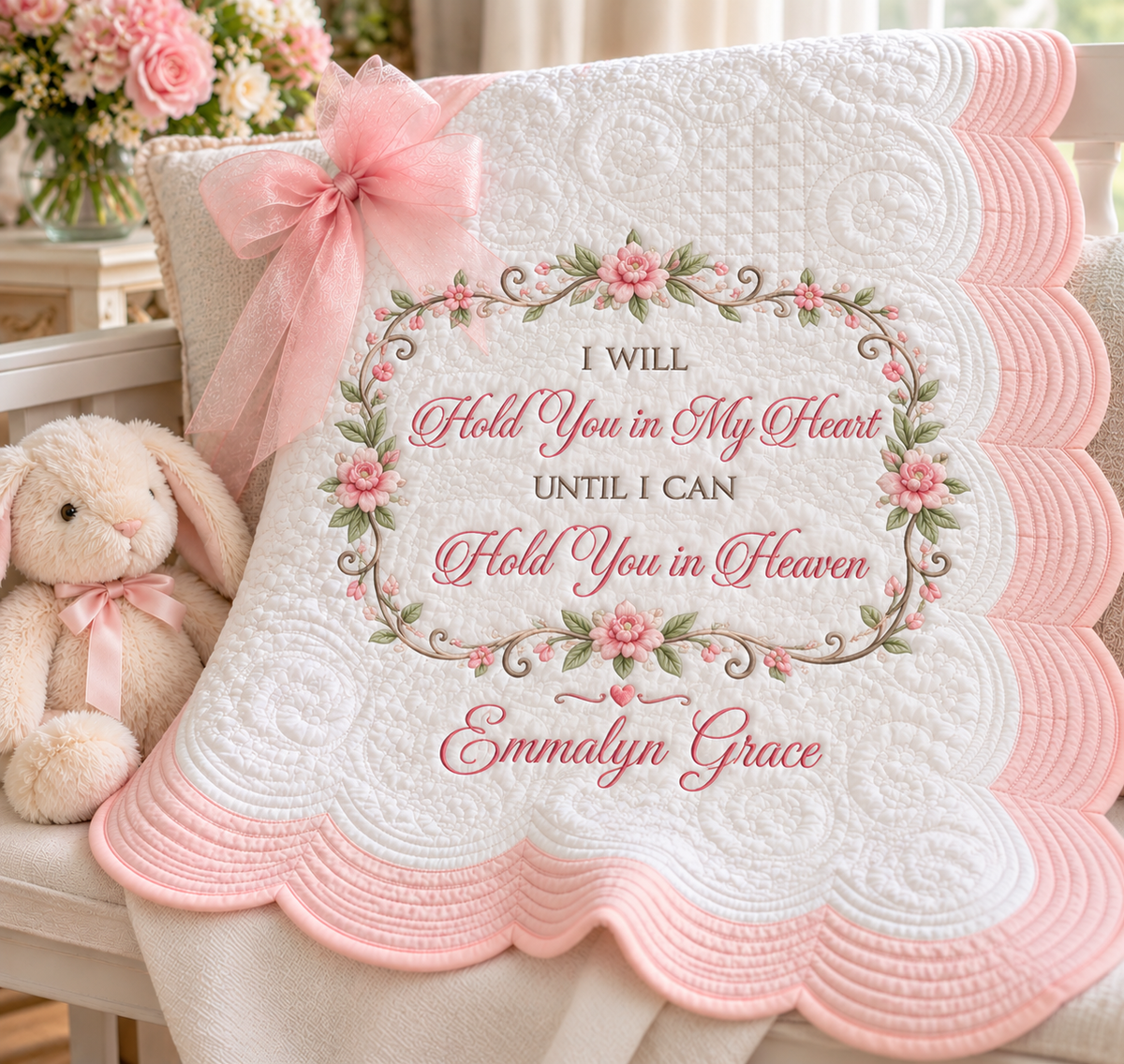 Baby Girl Memorial Throw Blanket-Personalized Sympathy Gift