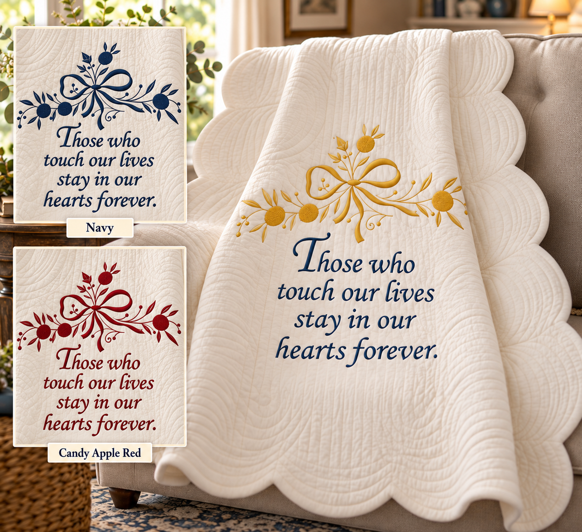 Those Who Touch Our Lives Embroidered Throw