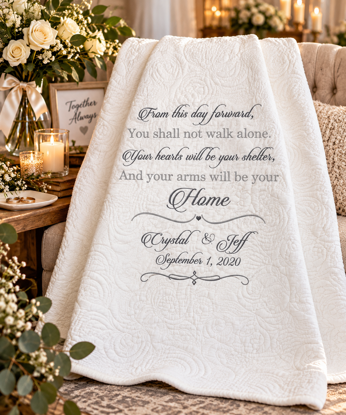 From This Day Forward — Personalized Wedding Keepsake Throw
