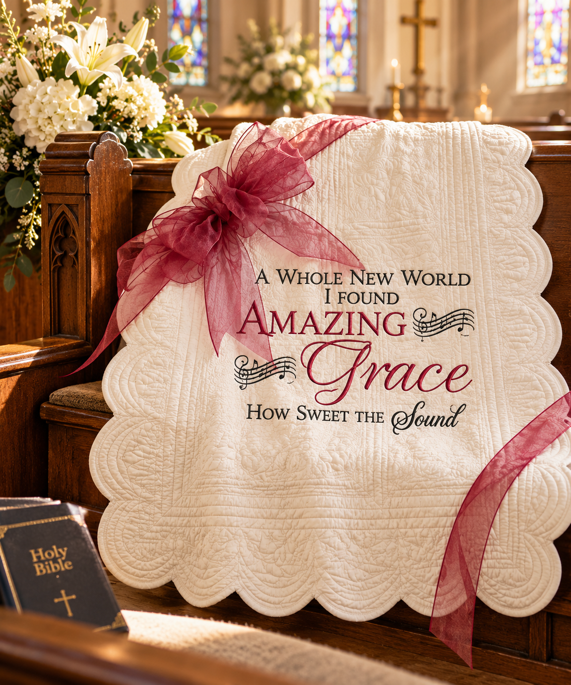 Amazing Grace Personalized Sympathy Throw