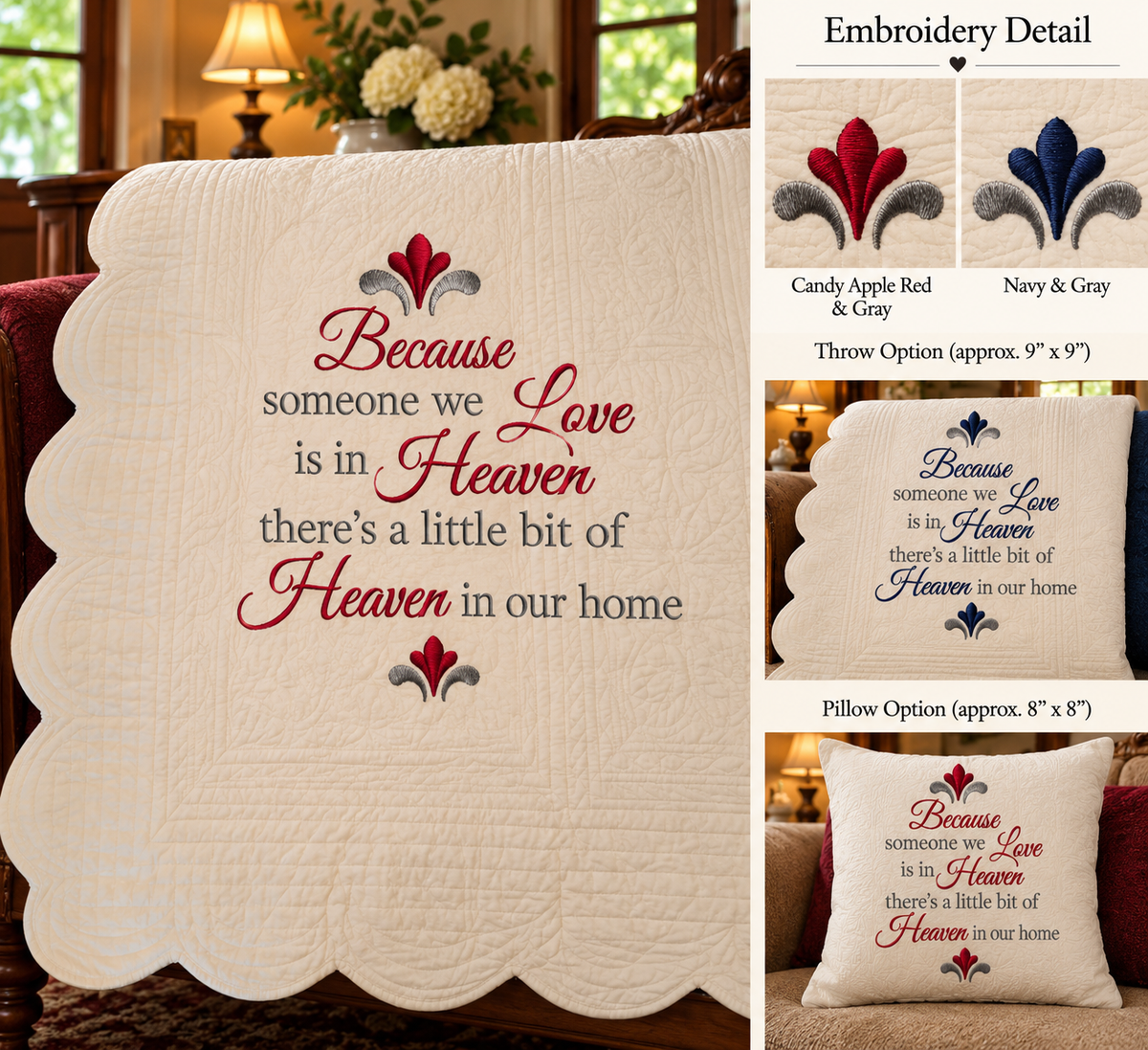 Because Someone We Love Is in Heaven Personalized Sympathy Throw