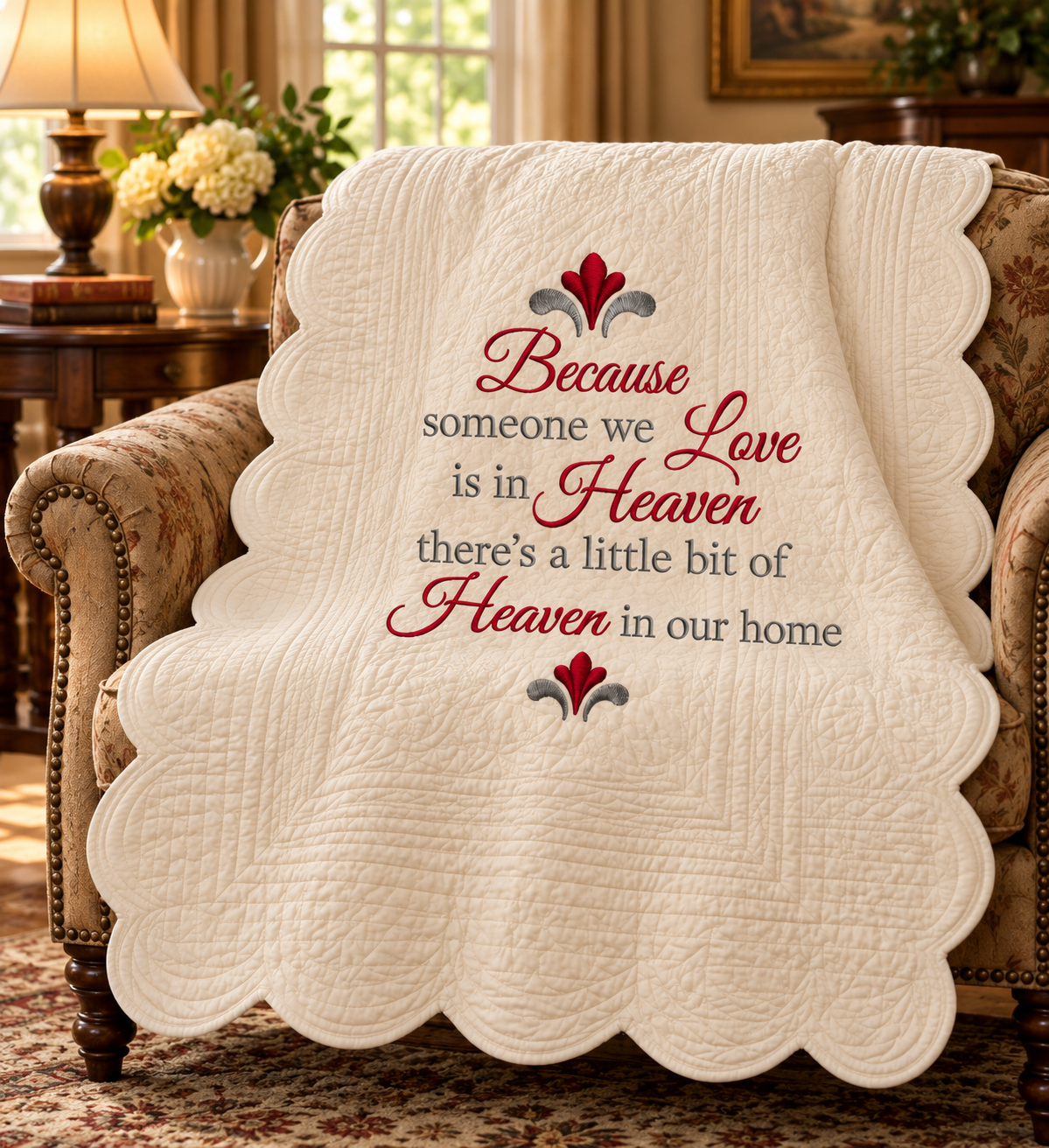 Because Someone We Love Is in Heaven Personalized Sympathy Throw