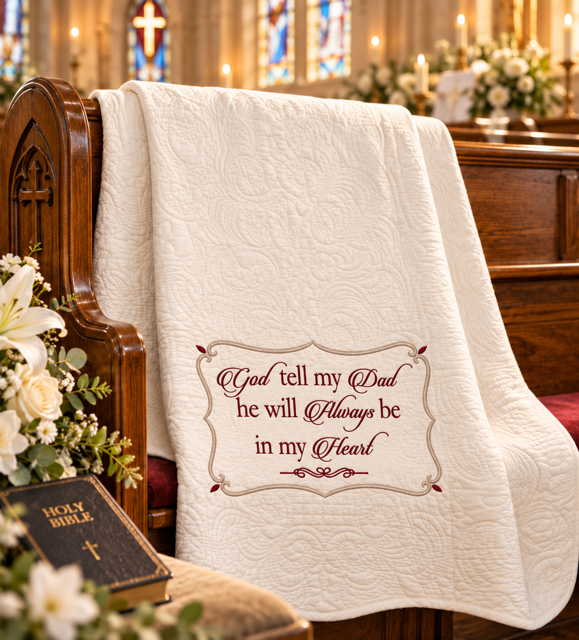 God Tell My Dad Sympathy Quilted Throw