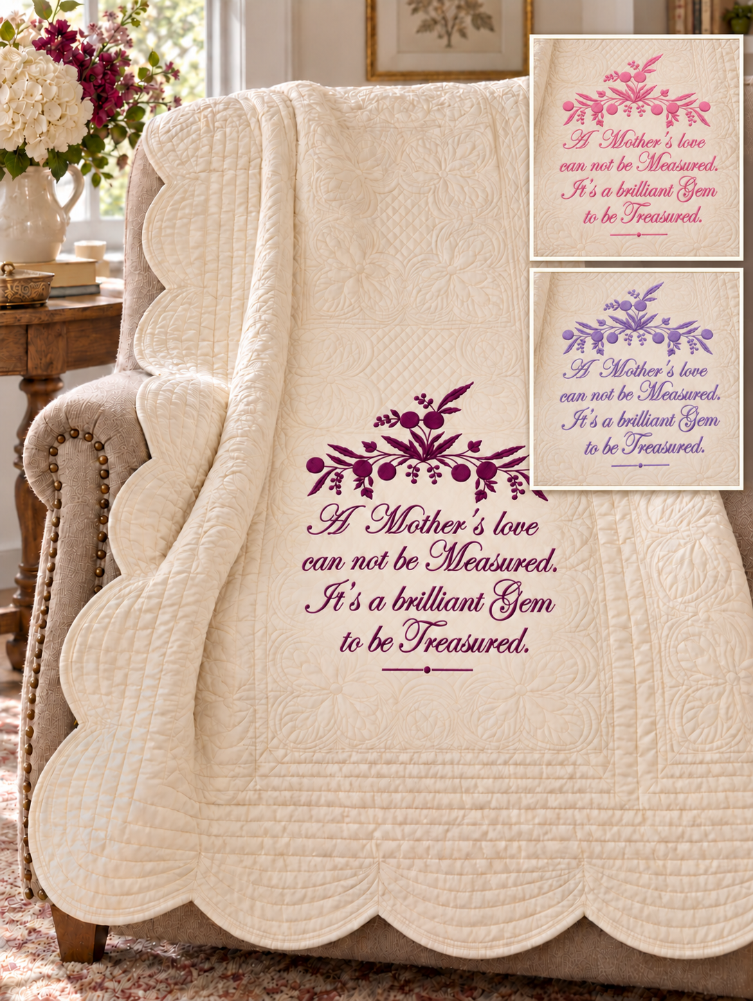 A Mother’s Love Treasured Gem Personalized Throw