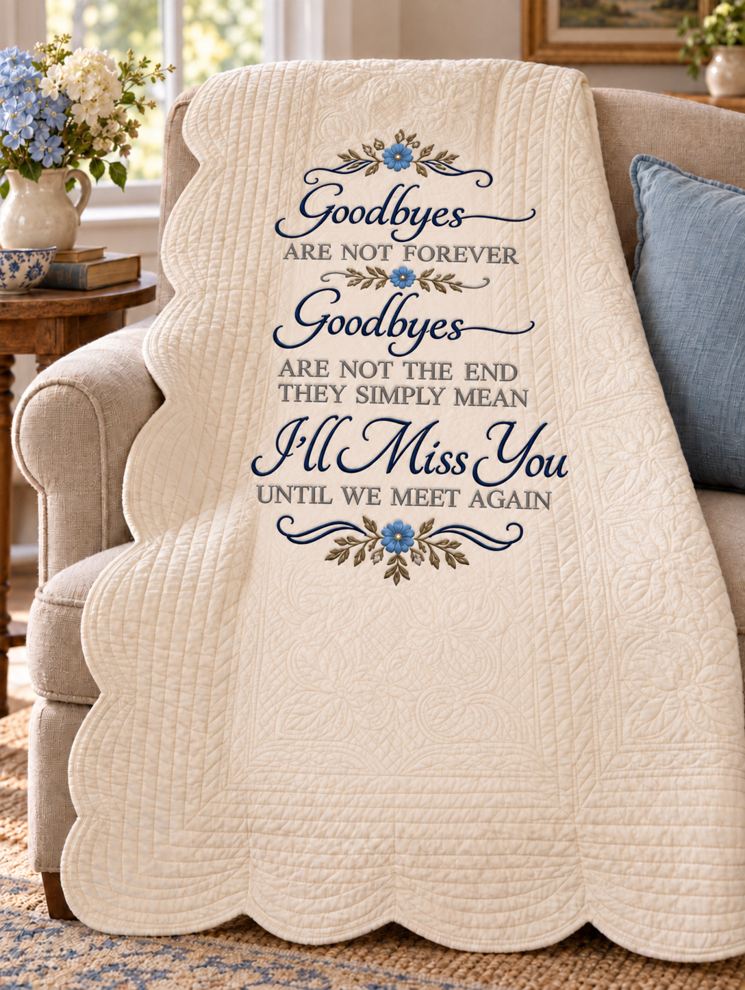 Goodbyes Are Not Forever Personalized Sympathy Throw