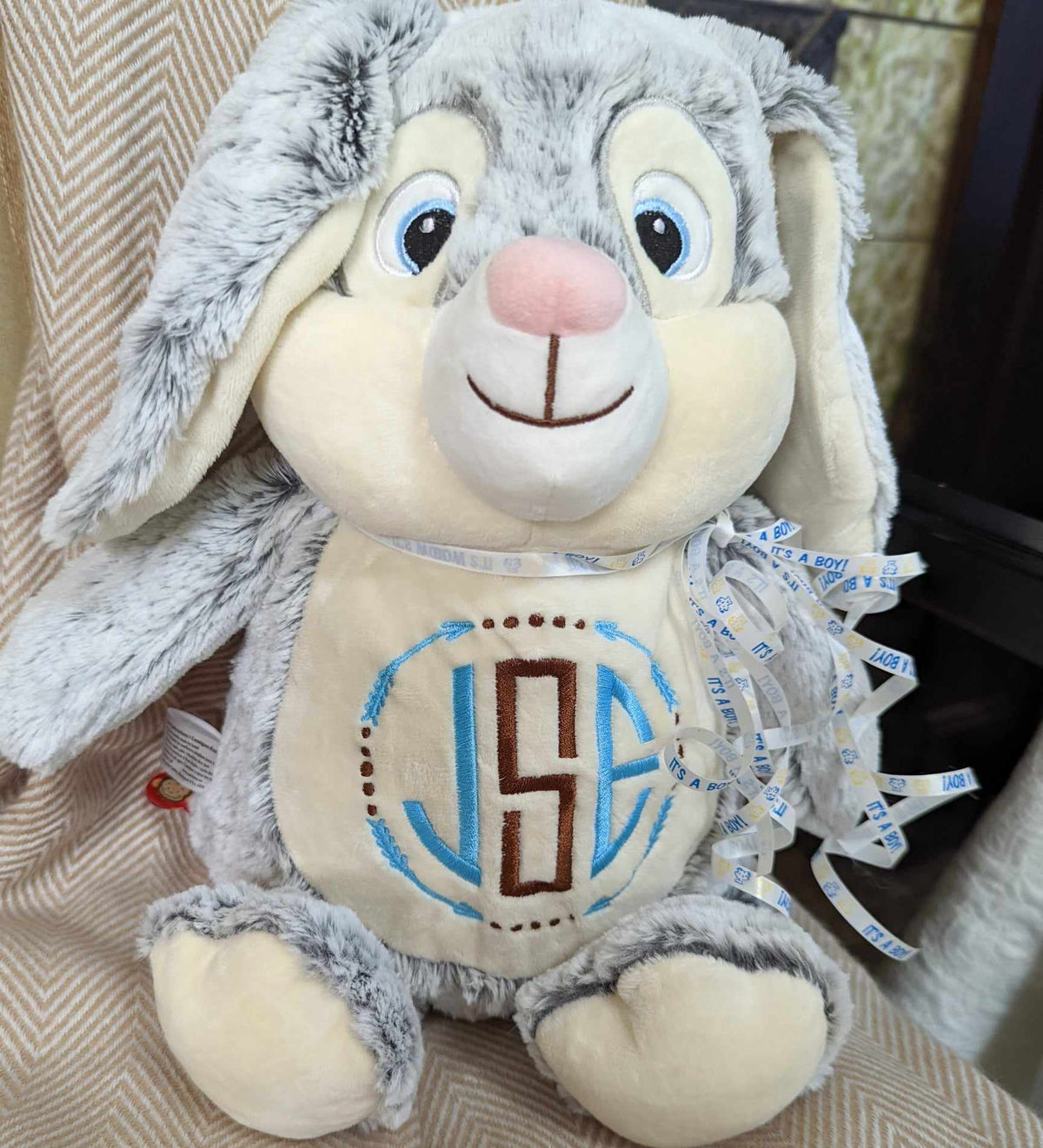 Cubbies Rabbit Cubbies Gray Classic Bunny-Personalized Plush Keepsake - Hollyhock Designs