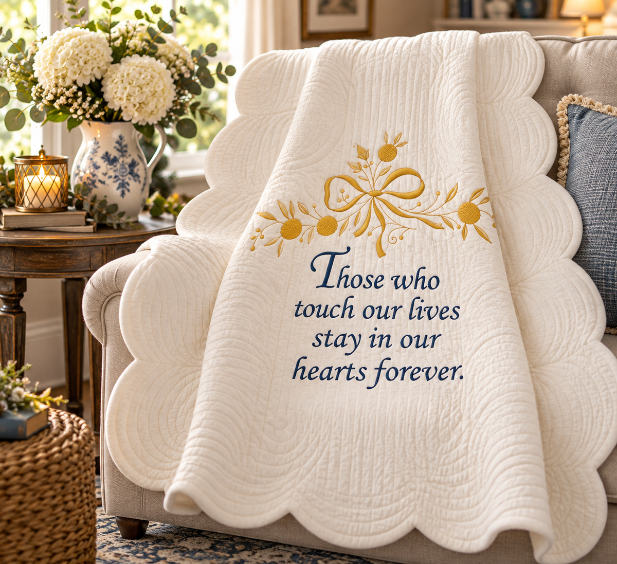 Those Who Touch Our Lives Embroidered Throw