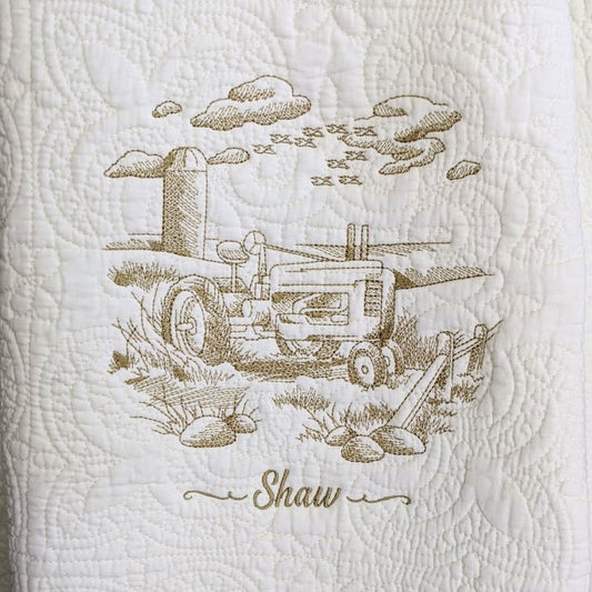 Vintage Tractor Throw